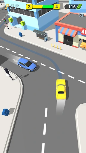 Captura de Pick Me Up 3D: vehículo recogiendo pasajeros en la calle